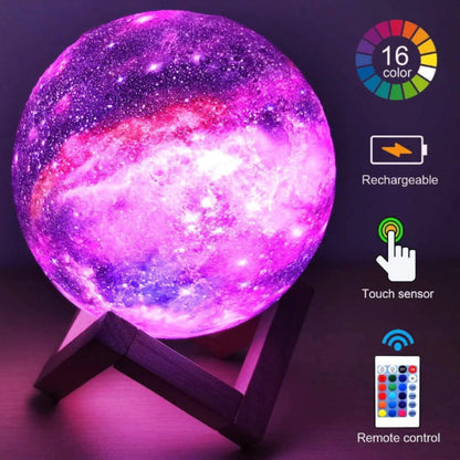 3D Galaxy Moon Lamp